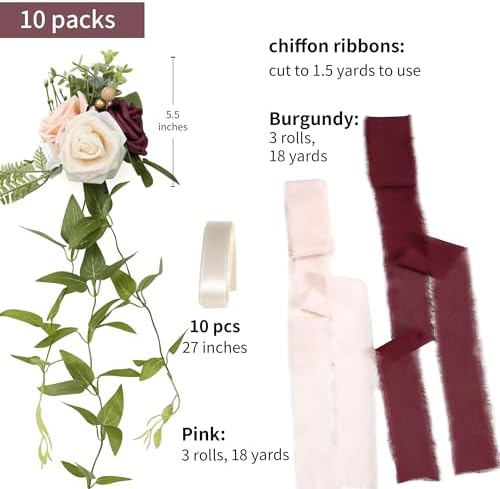 DORIS HOME Wedding Chair Decorations Set of 10 1