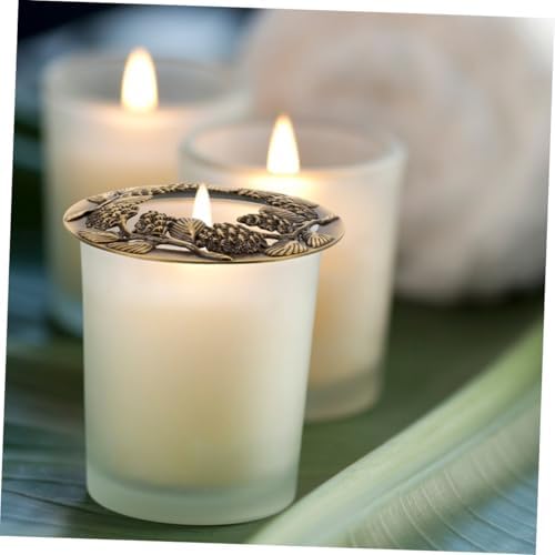 Operitacx 2pcs Metal Candle Jar Topper Antique Hollow Shade Sleeves