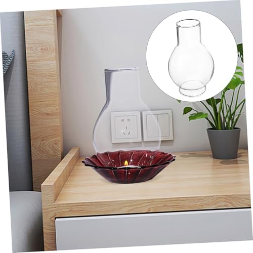 Glass Candle Holder Sleeve for Taper Candles Windproof Design