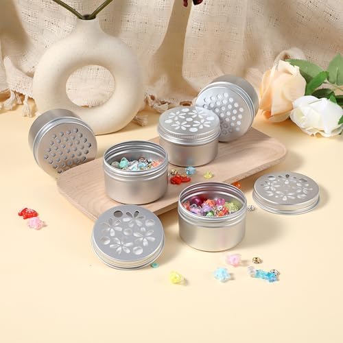 15 Pcs Aluminium Tins with Hollow Lids for Candles and Spices