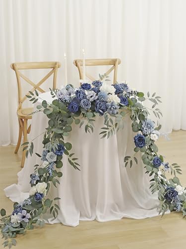 MISSPIN 9FT Eucalyptus Willow Garland with Artificial Flowers