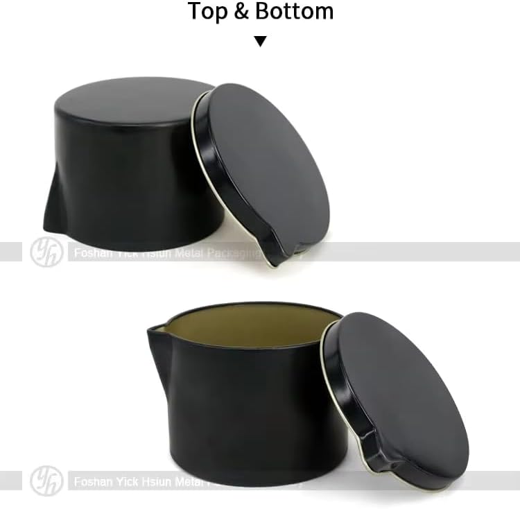 Ryaner 8-Piece Empty Massage Candle Tins Set with Pour Spout Lid - Black