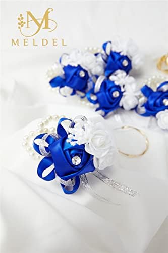 Meldel Royal Blue Wrist Corsages Set of 4