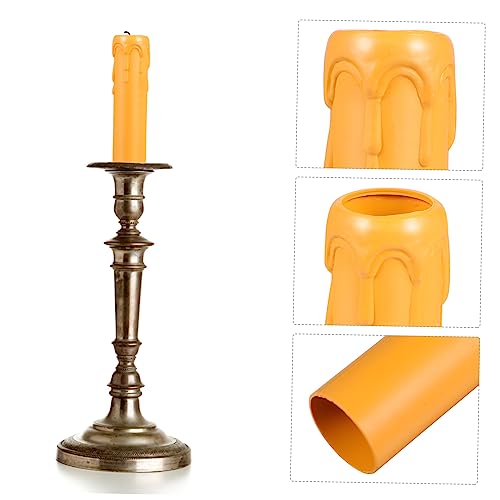 Mikikit 20Pcs Lightweight Tear Pattern Candle Sleeves for Chandeliers