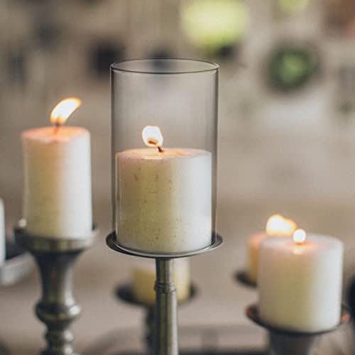 Cabilock 4pcs Glass Candle Lampshade Cover for Pillar Candles