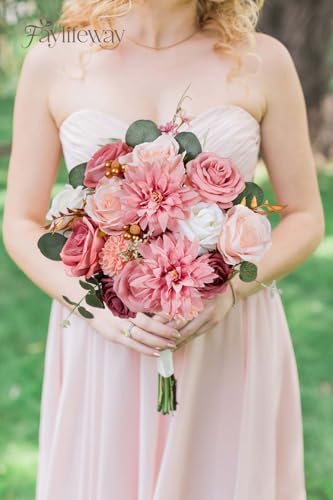 Faylifeway Silk Pink Artificial Flowers DIY Set