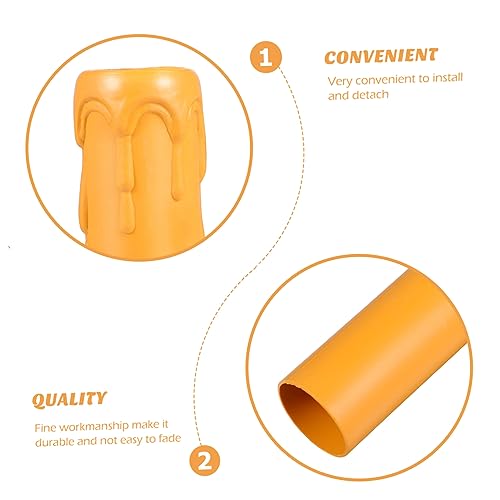 NUOBESTY 20 Pcs Lightweight Plastic Candle Sleeves for Chandeliers and Events