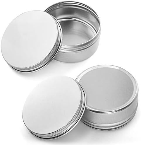 Foraineam 48 Pack 4 Oz Screw Lid Metal Round Tins