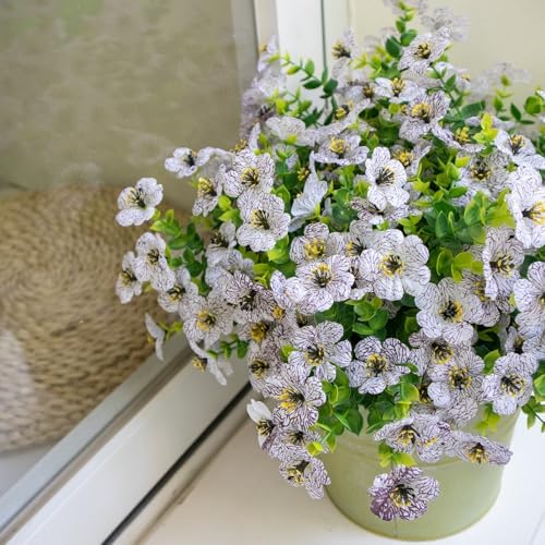 VDVST 10 Bundle Artificial White Flowers Set