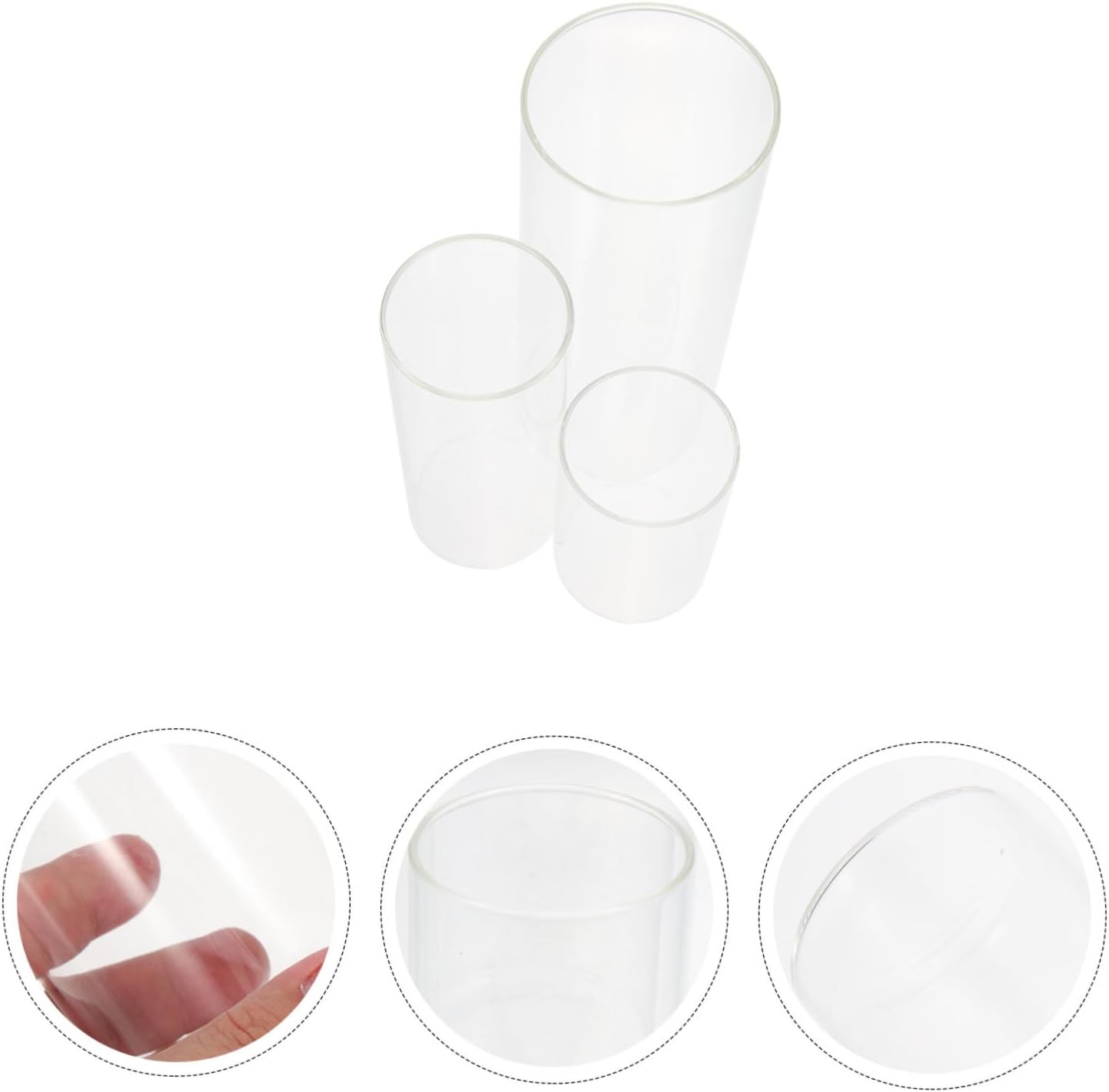 3Pcs Glass Cylinder Vase for Flowers and Decor 1
