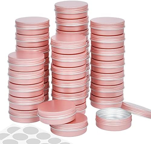 36 Piece 2 oz Aluminum Rose Gold Tin Cans with Lids