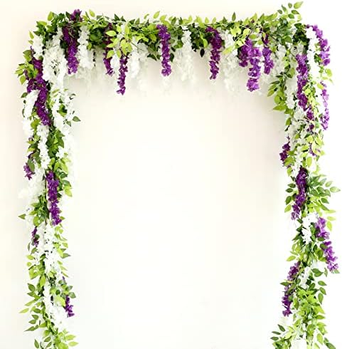 Wisteria Artificial Flowers Garland 8Pcs 72 FtPiece