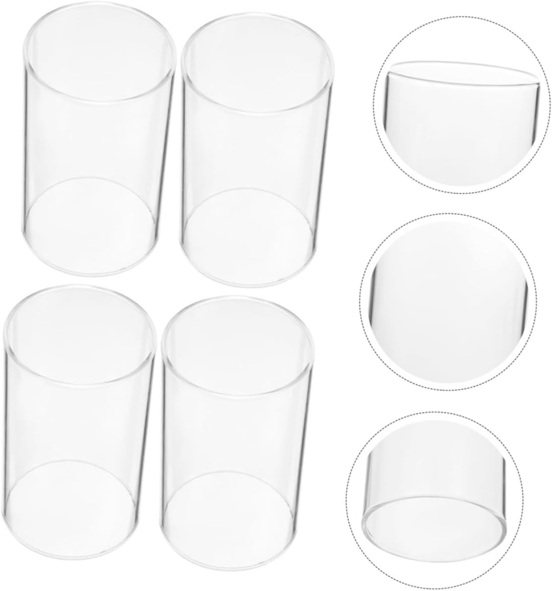 4pcs Decorative Glass Candle Covers for Hurricane Candle Holders