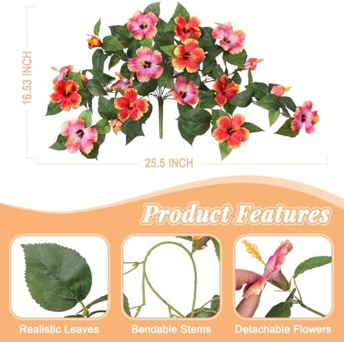 Hrobek Artificial Hibiscus Flowers 2PCS for Outdoor Decor