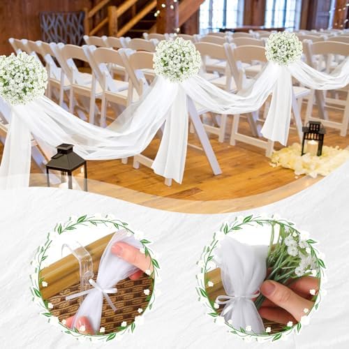 Riceshoot 34 Pcs Wedding Decor Set for Church Pew