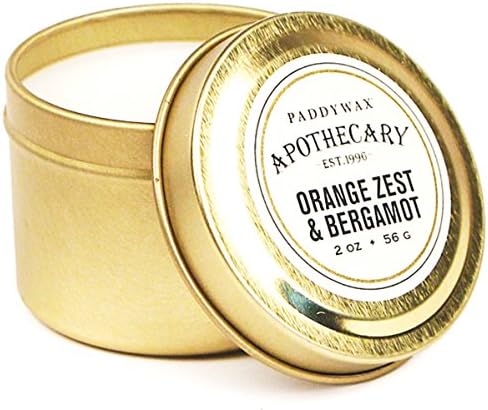Paddywax Apothecary Collection Travel Candle Orange Zest Bergamot 2 Ounce