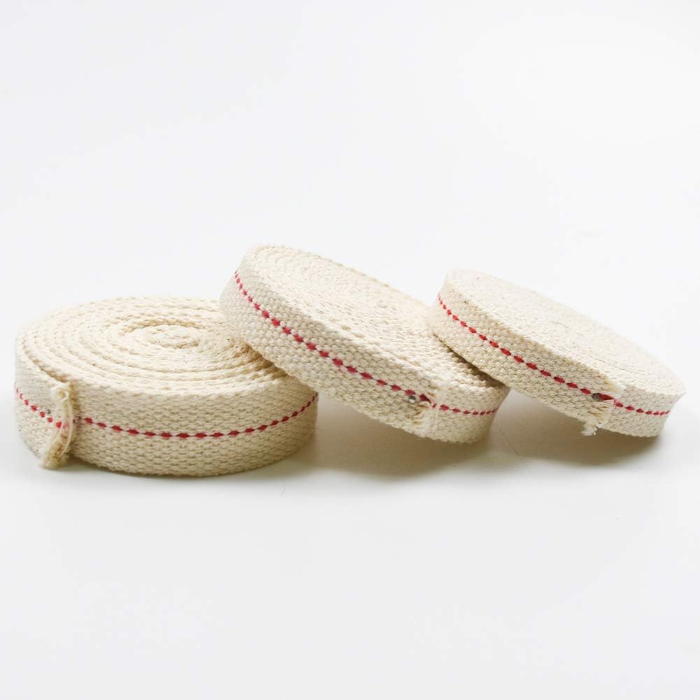 3 Rolls 195 Foot Cotton Flat Oil Lamp Wicks