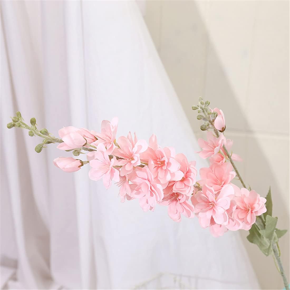 IPOPU Pink Delphinium Artificial Flowers 6pcs Real Look