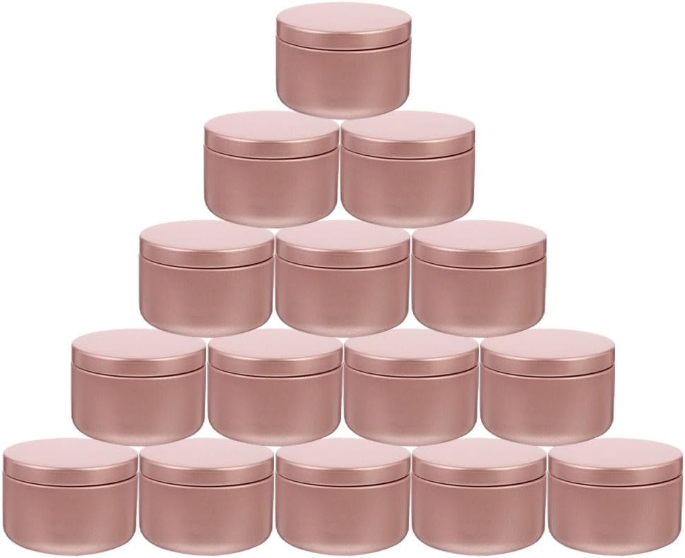 24 Pcs Pink Aluminum Candle Tins for DIY and Storage