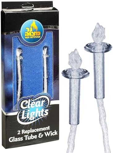 Ner Mitzvah Replacement Wicks for Glass Paraffin Candles Pack of 2