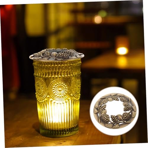 HOODANCOS 2pcs Antique Metal Candle Toppers for Jar Candles