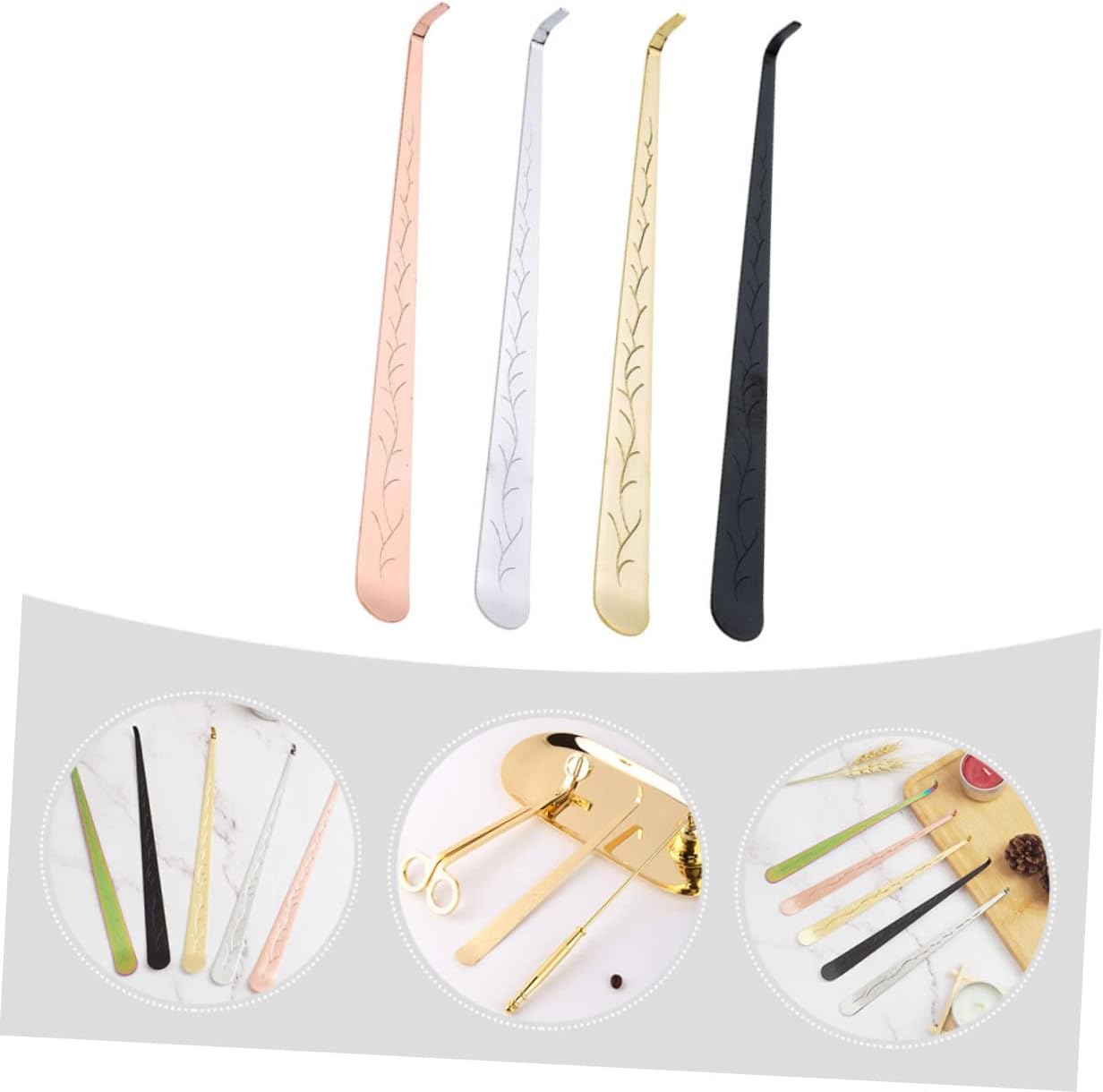 PRETYZOOM 4-Piece Candle Wick Tools Set Hook Trimmer Extinguisher