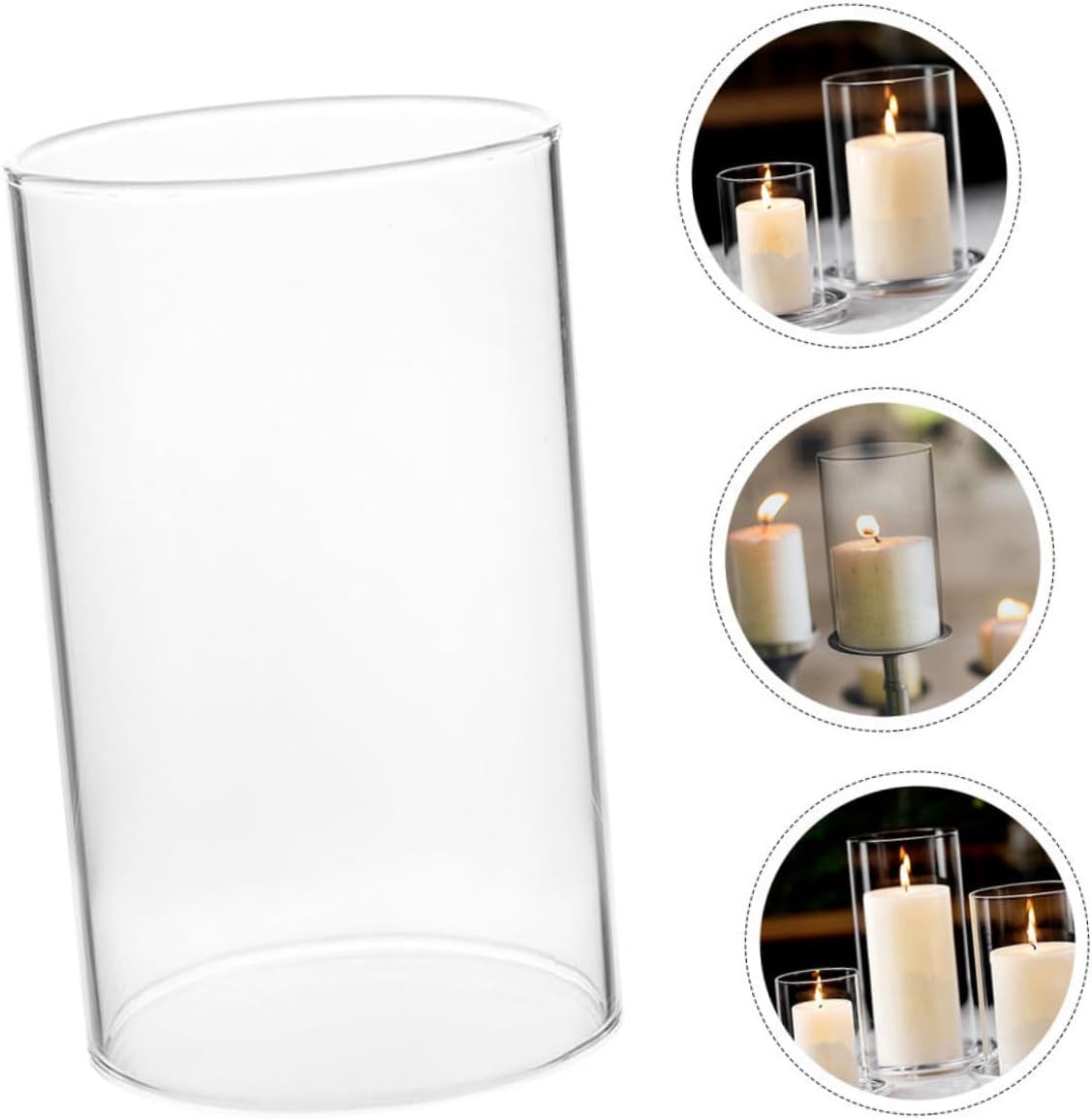Ciieeo Glass Candle Holder Sleeve for Pillar Candles