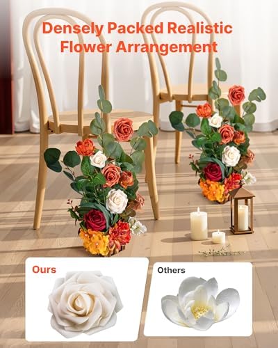 VEVOR 4PCS Standing Artificial Flowers Arrangements 175 Inch Tall Decorations