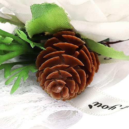 2 Pcs Simulated Rose Silk Wrist Corsage Wedding Accessory