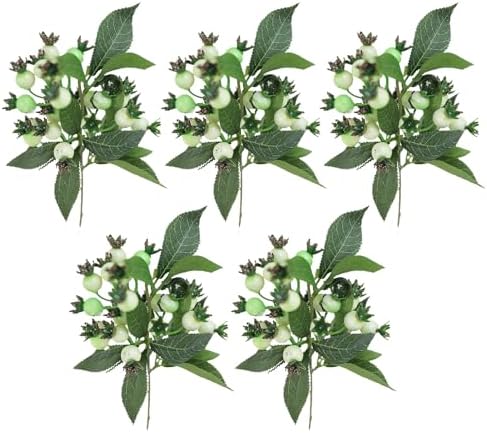 5Pcs Artificial Berries Stems Christmas Picks