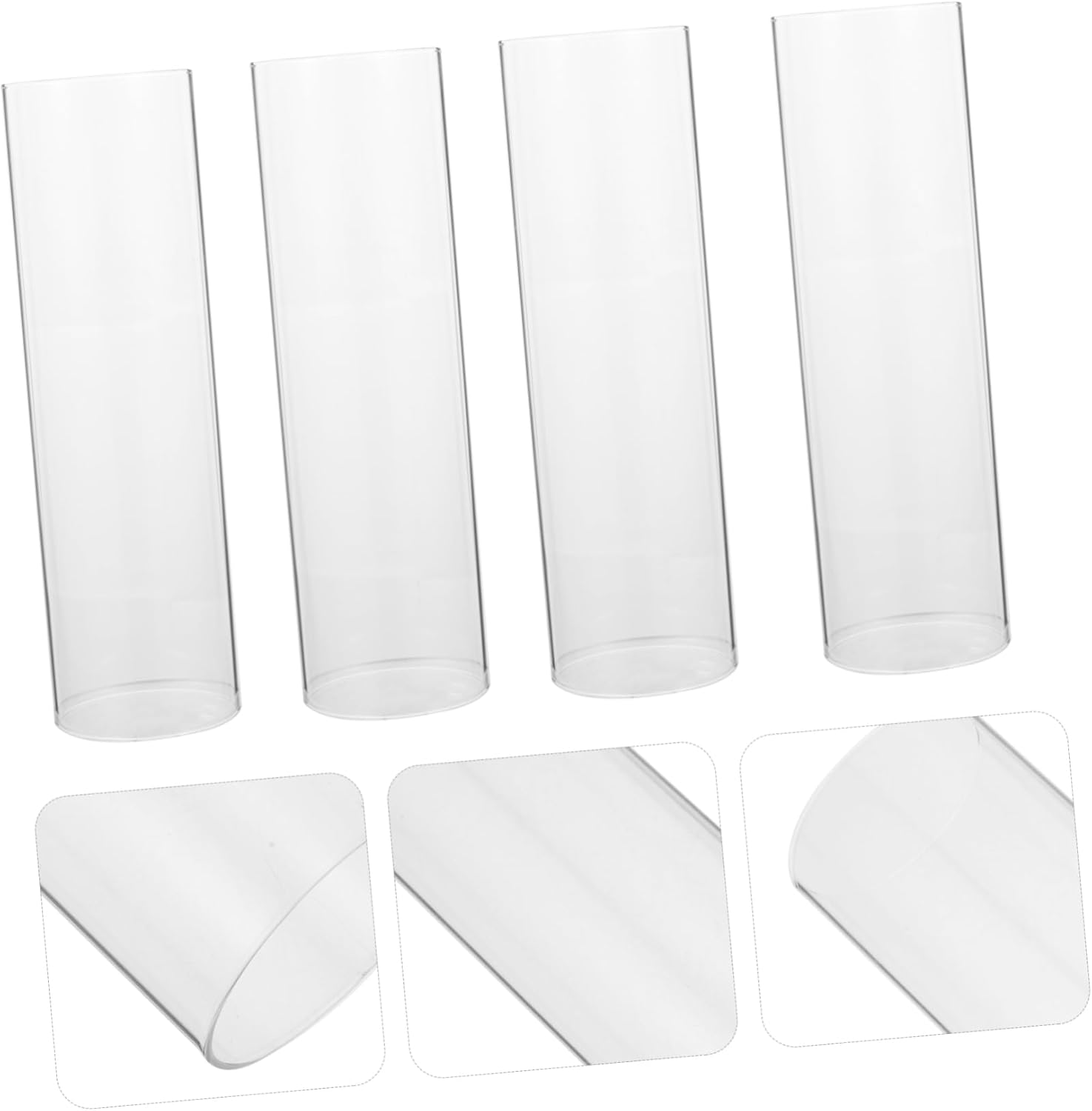Zerodeko 4pcs Glass Candle Hurricane Globes Votive Sleeves