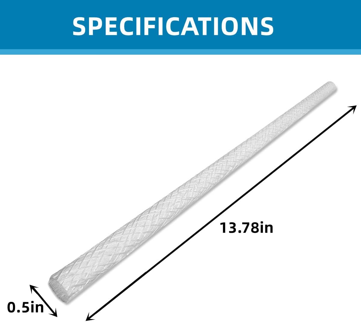 Replacement Fiberglass Wicks for Tiki Candles 05x1378 Inch Pack of 16