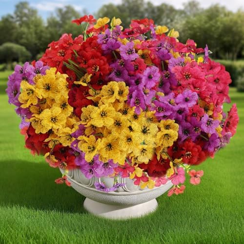 20 Bundles Artificial Flowers for Outdoor Summer Decor