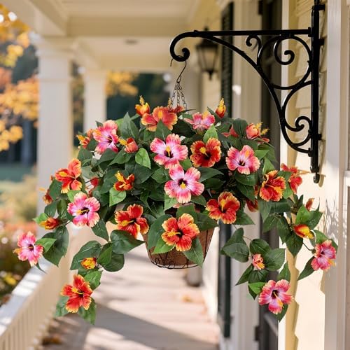 Hrobek Artificial Hibiscus Flowers 2PCS for Outdoor Decor