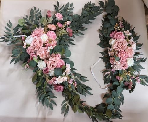 WEDFLOR Wedding Arch Flowers with Drapes Kit Pack of 4