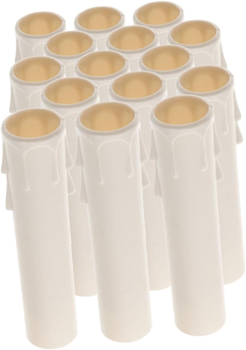 Replacement Chandelier Candle Covers 15pcs Plastic Lamp Socket Sleeves Universal Quick Fit White