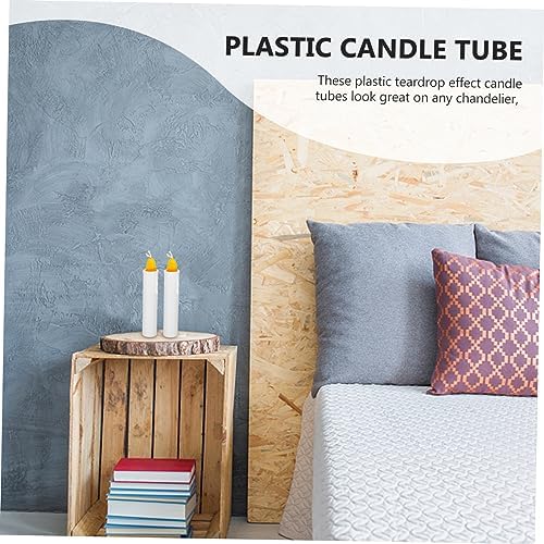 Happyyami 20pcs White Votive Candles with Candle Holders