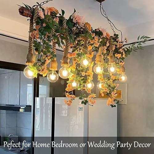Fielegen Artificial Flower Garland with LED String Lights 6FT Decor