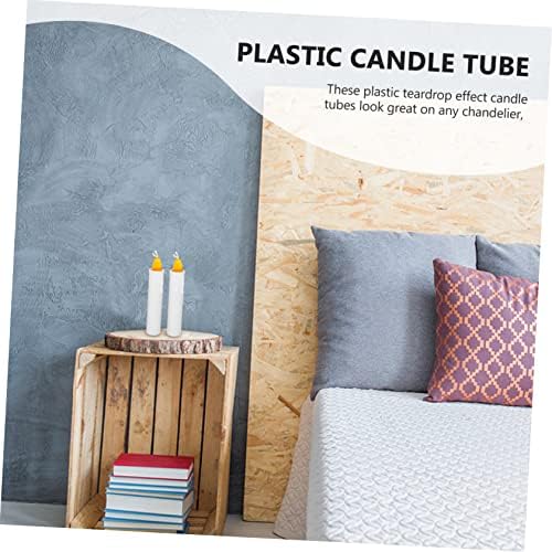 20pcs Plastic Teardrop Candle Lamp Base Sleeves for Chandeliers and Lanterns