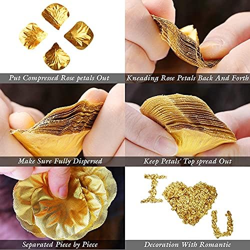 900pcs White Navy Blue Gold Artificial Silk Rose Petals for Wedding Events