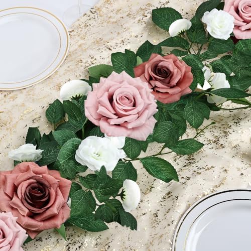 Pack of 2 Dusty Pink Artificial Rose Garlands 59 FT