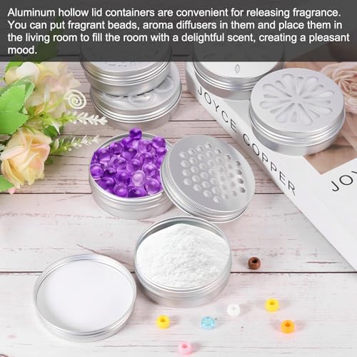 HARFINGTON 8 Pcs Aluminum Tins with Hollow Lids 2oz