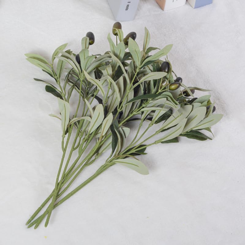 CLoxks Artificial Olive Branches 4 Pcs for Vases