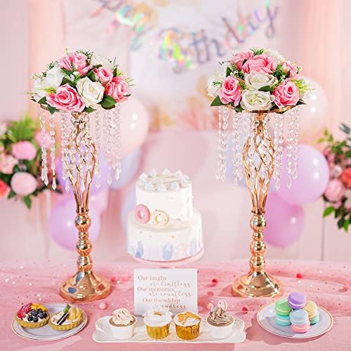 Pink White Flower Balls Centerpieces for Wedding Tables 2 Packs