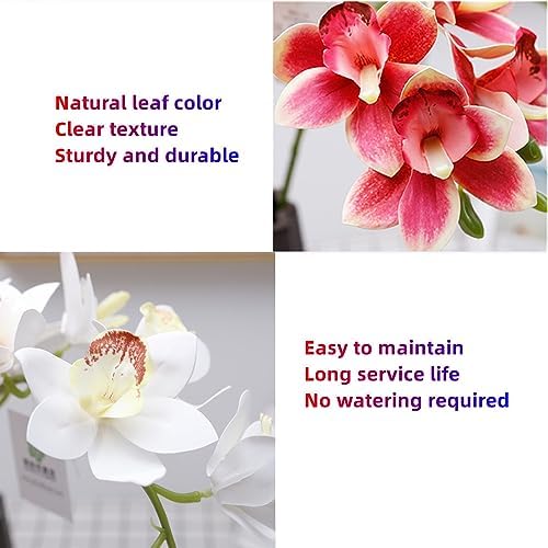XZJMY 3D Artificial Orchid Flowers 2PCS White