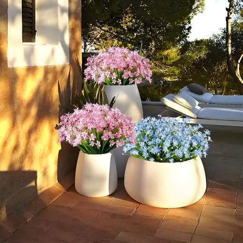HAPLIA 4 Bundle Artificial Daffodils Flowers Pink