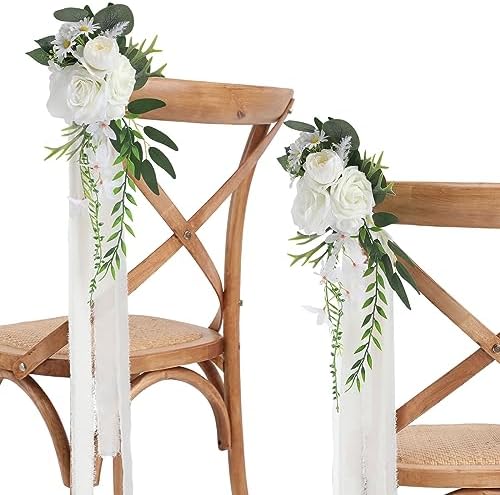 Senseya Wedding Aisle Decorations Set of 8 Chair Back Flowers