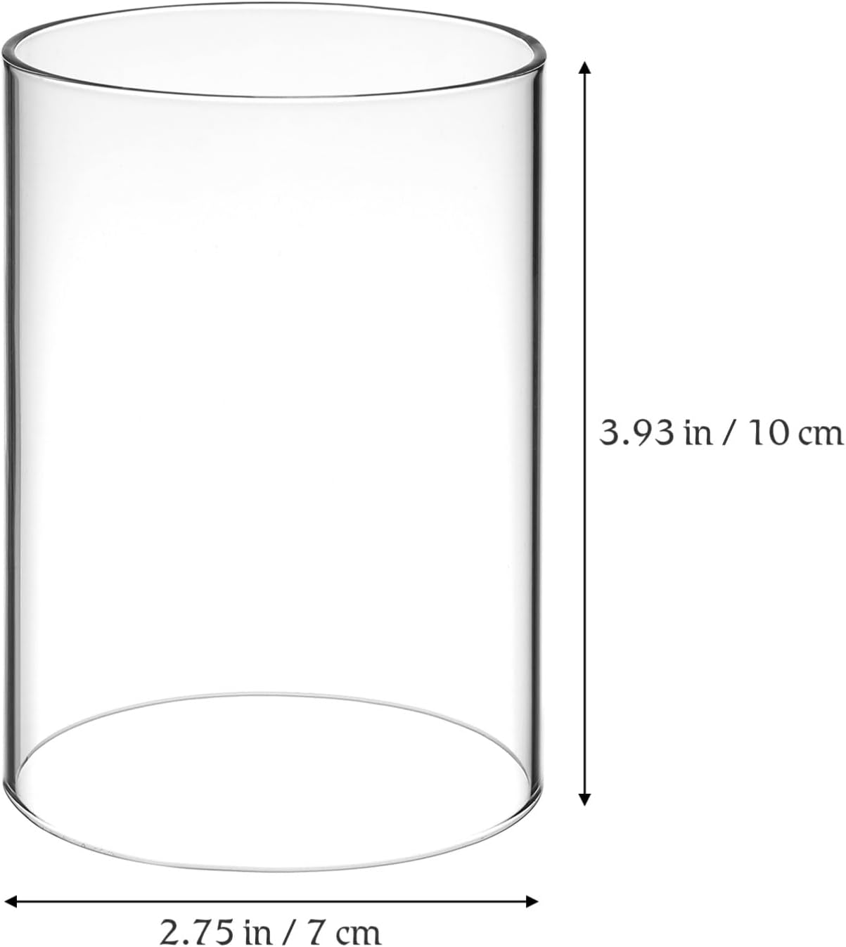 Clear Glass Candle Holder Sleeves 2Pcs Open End