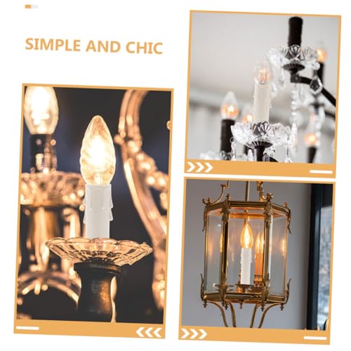 PRETYZOOM 15PCS White Plastic Candle Sleeves for Chandeliers and Candelabras