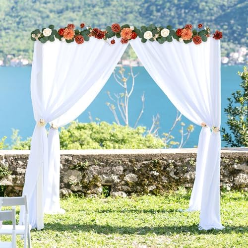 2PCS Artificial Rose Terracotta Garland Burnt Orange Wedding Decor